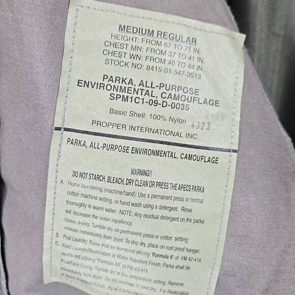 Military All-Purpose Environmental Camouflage SPM1C1-09-D-0035 Medium regular go - Picture 8 of 16